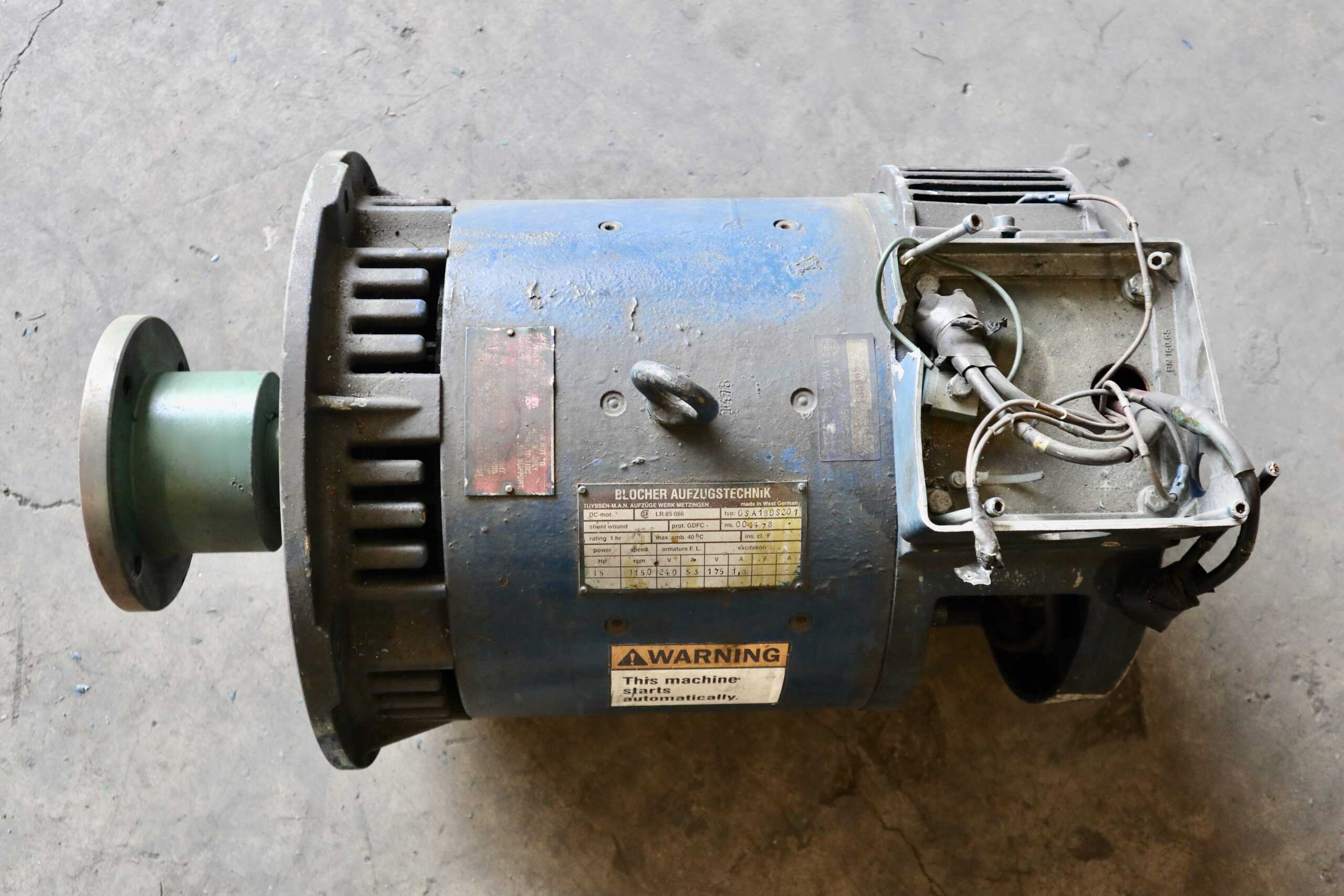 Blocher Dc Motor Hp Rpm Gsa S Renown Electric