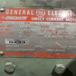 General Electroc 7.5HP 1750/2300 CD218AT #0433
