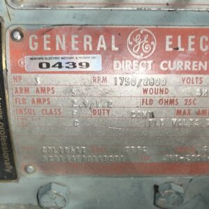 General Electric 3HP 1750/2800RPM CDL186AT #0439