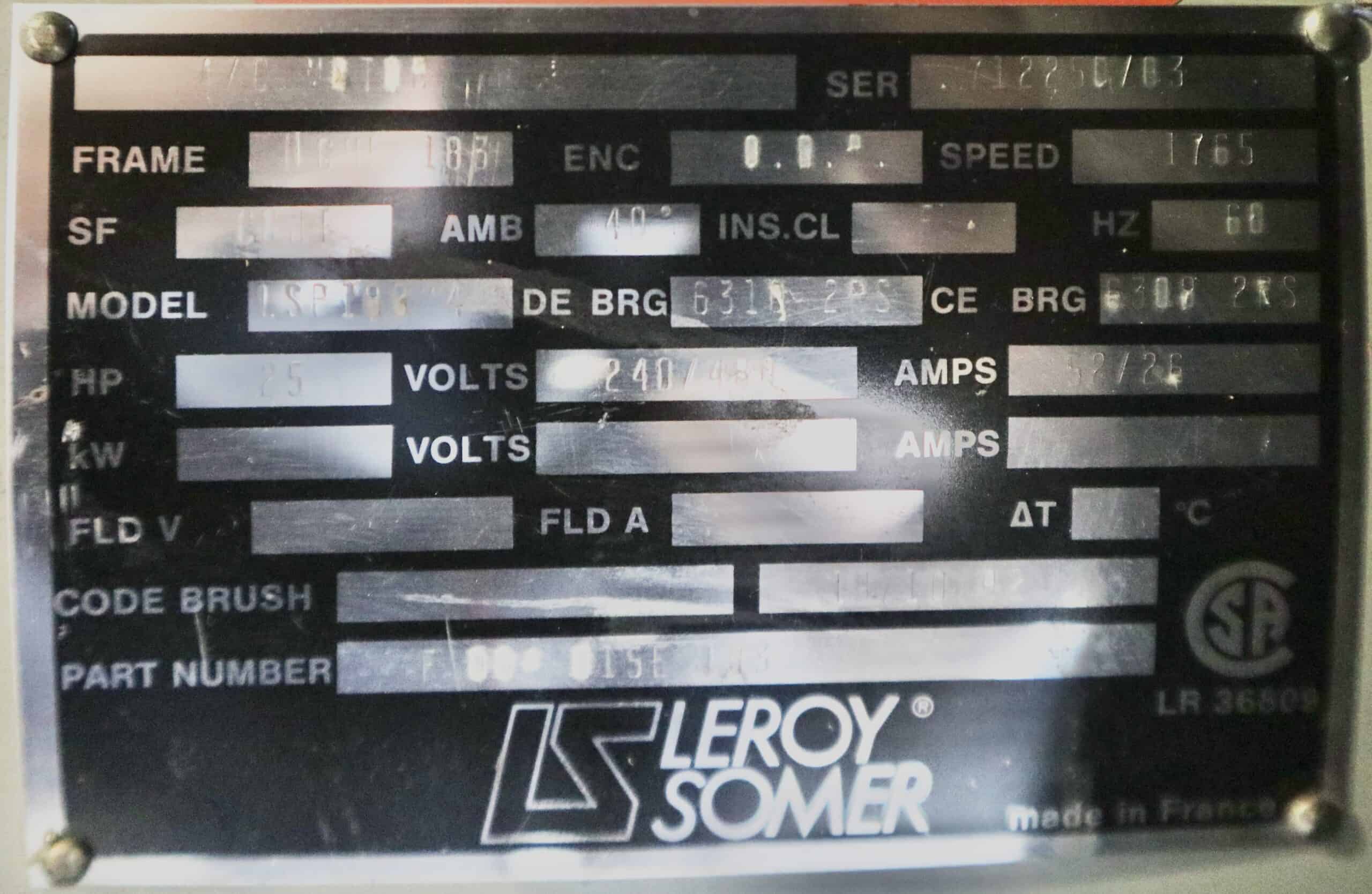 Leroy Somer Generator 25HP 15KW 1765RPM GHE183 #314 - Image 6