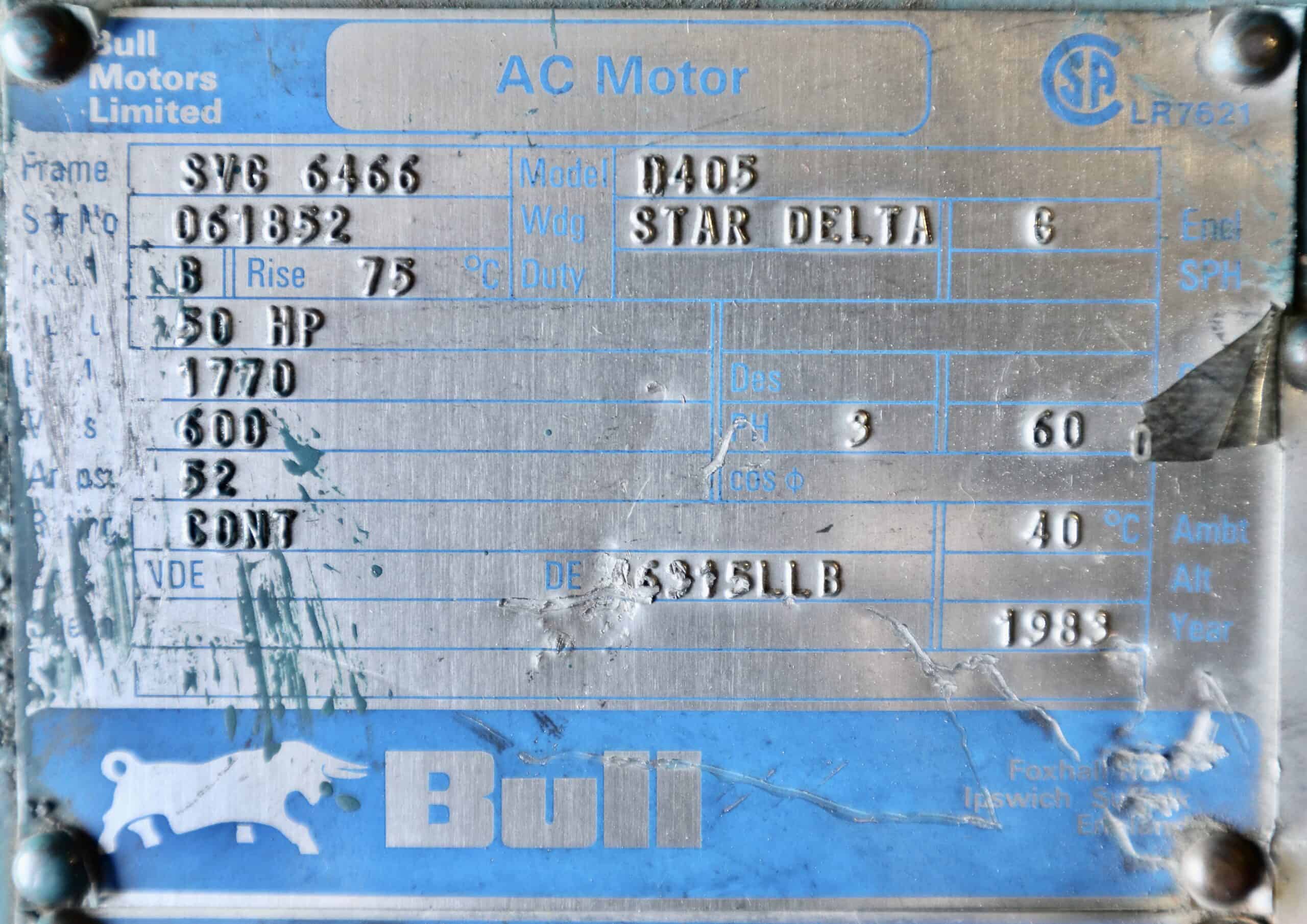Bull Generator 50HP 30KW 1770RPM SVG6466 #332 - Image 2