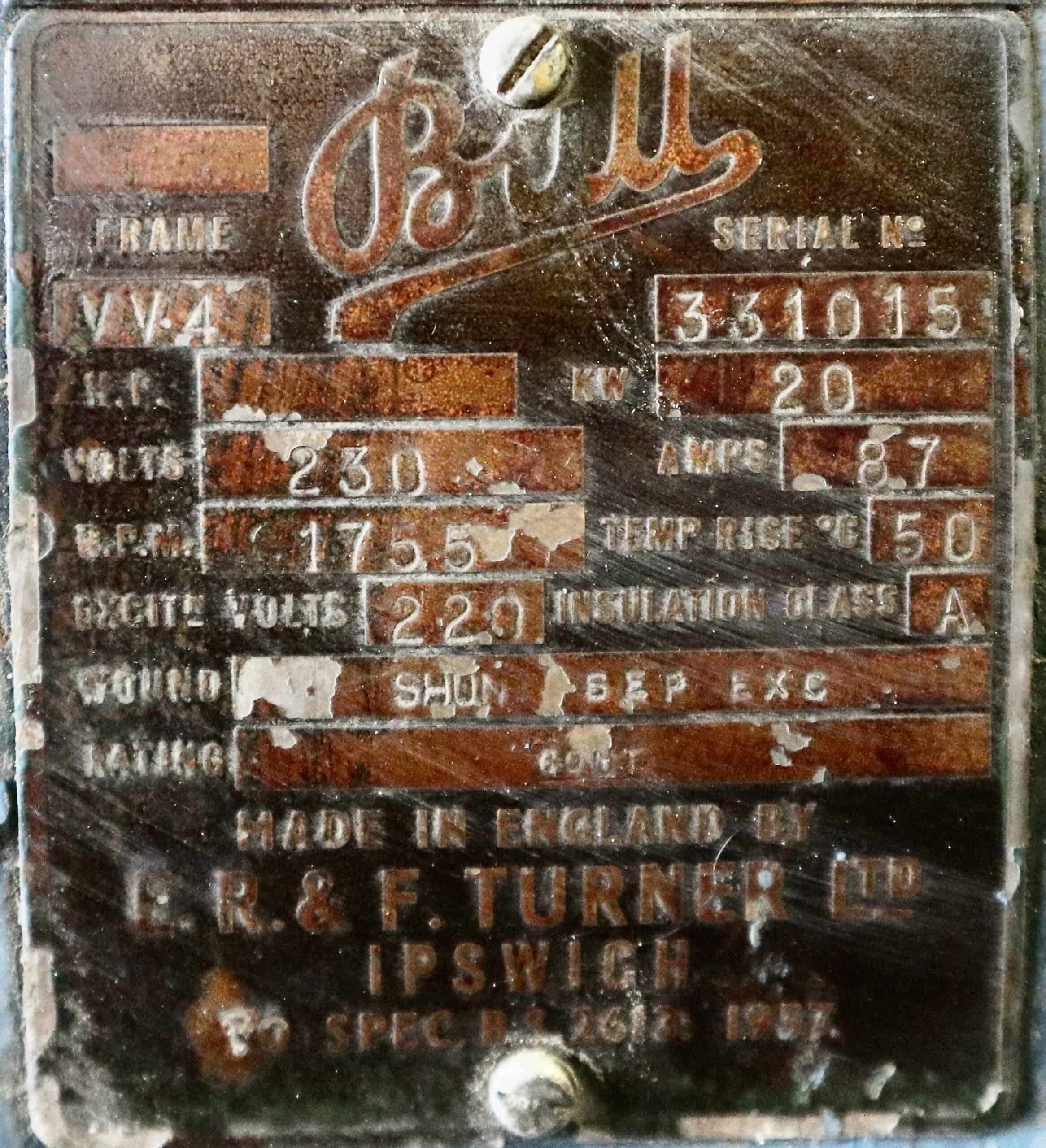 Bull Generator 30HP 20KW 1755RPM VV4 #378 - Image 2