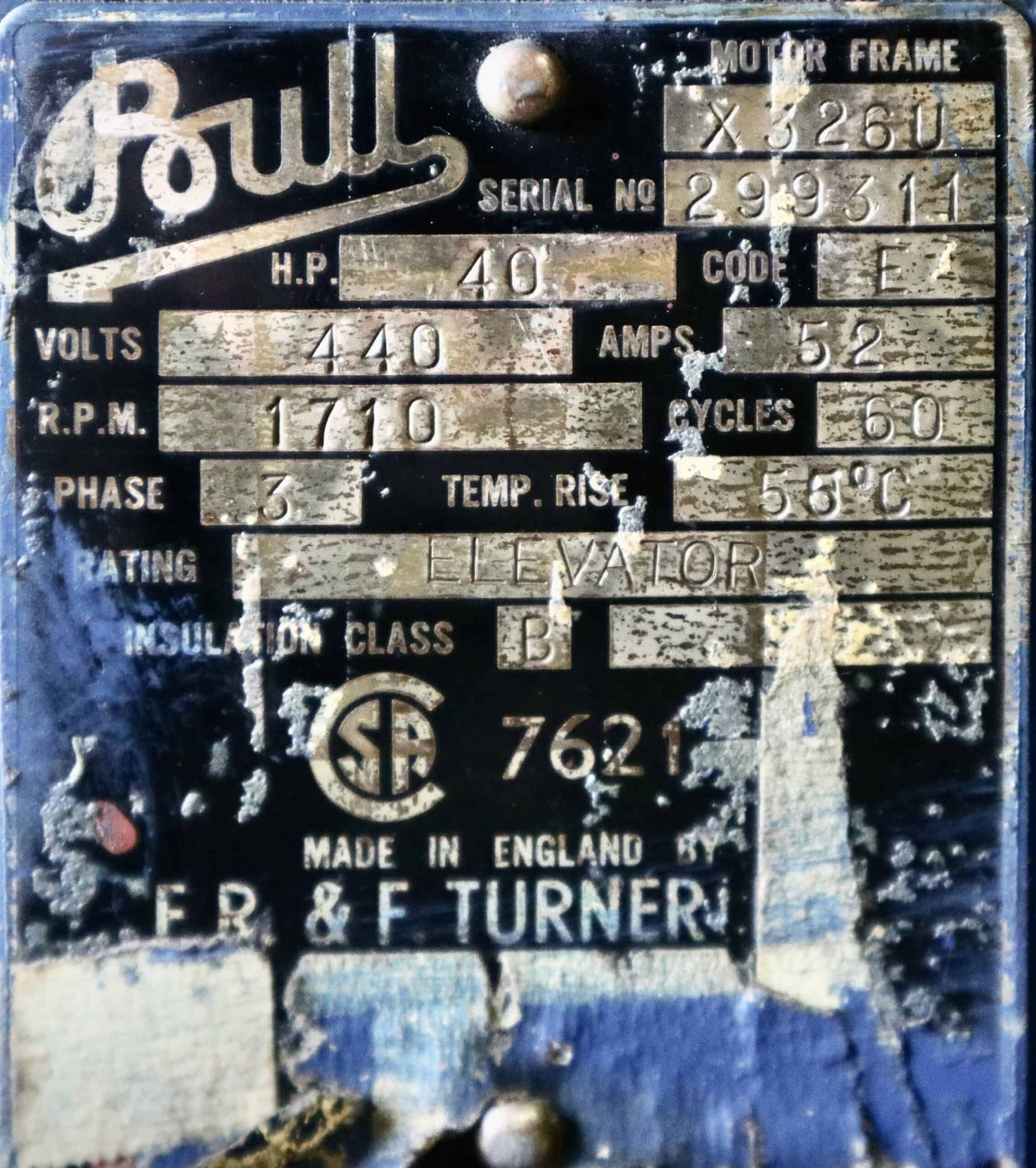 Bull AC Motor 40HP 1710RPM X3260 #198 - Image 6