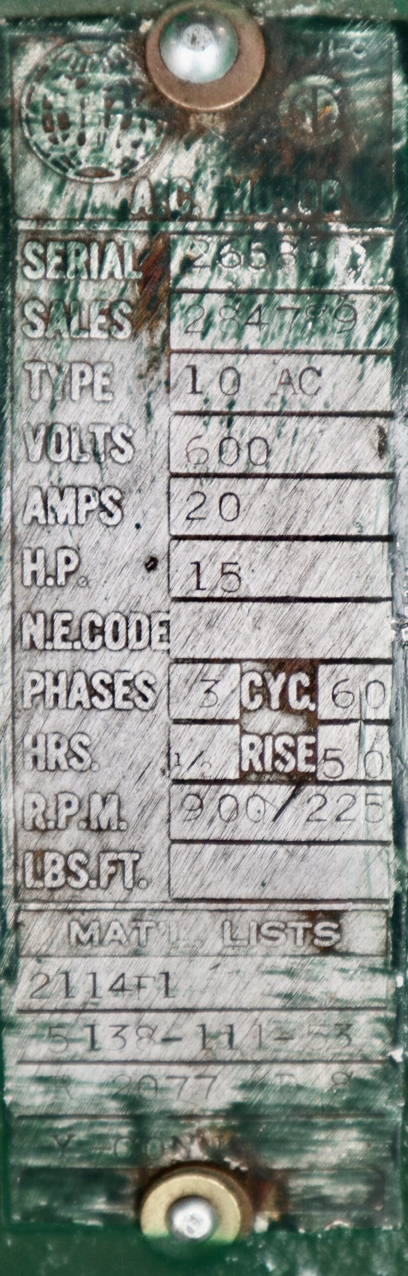 Otis AC 15HP 900/225RPM 10AC - Image 2