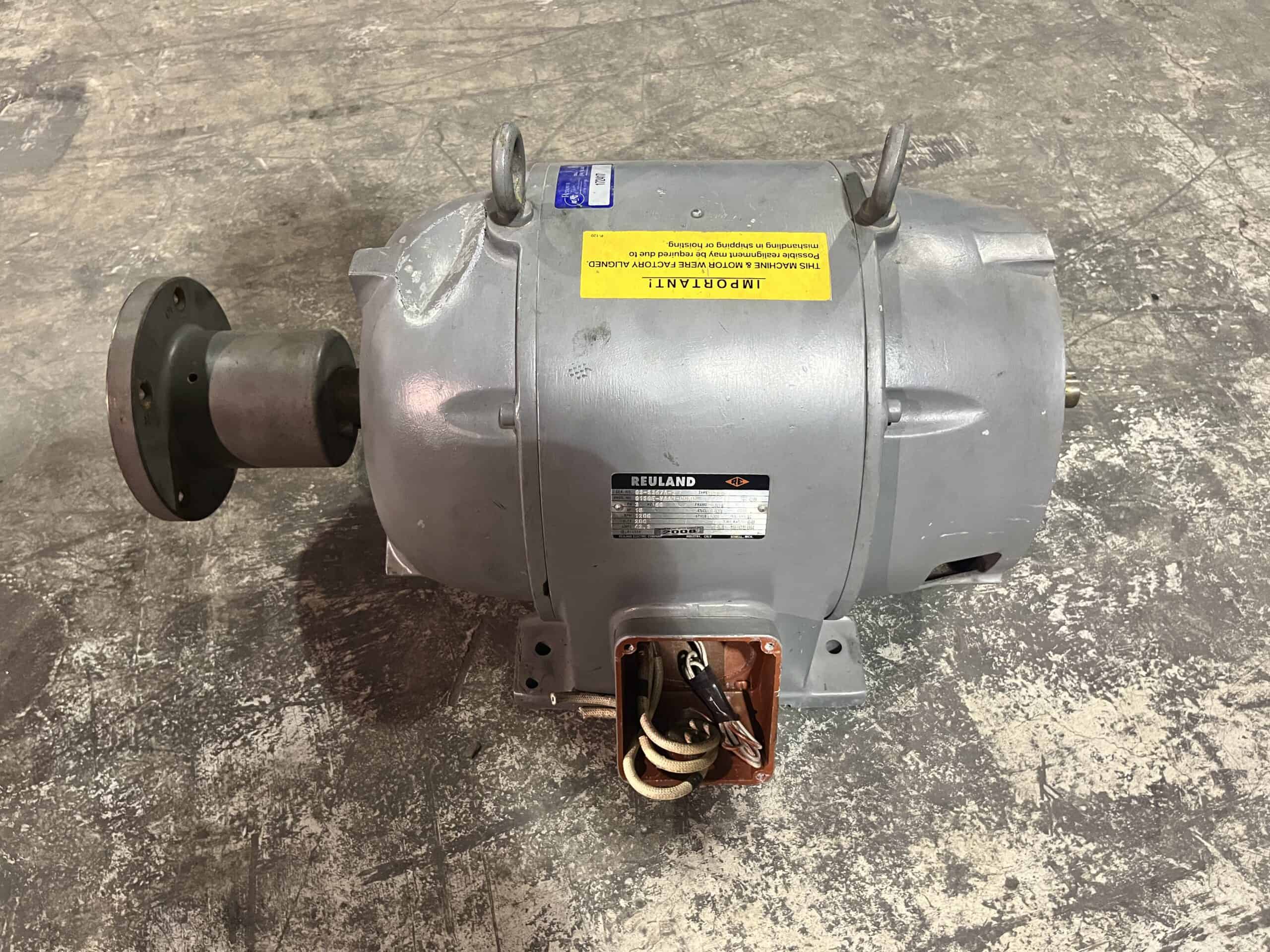 Reuland 15HP 1200RPM 284T AC Motor #2008 - Image 4