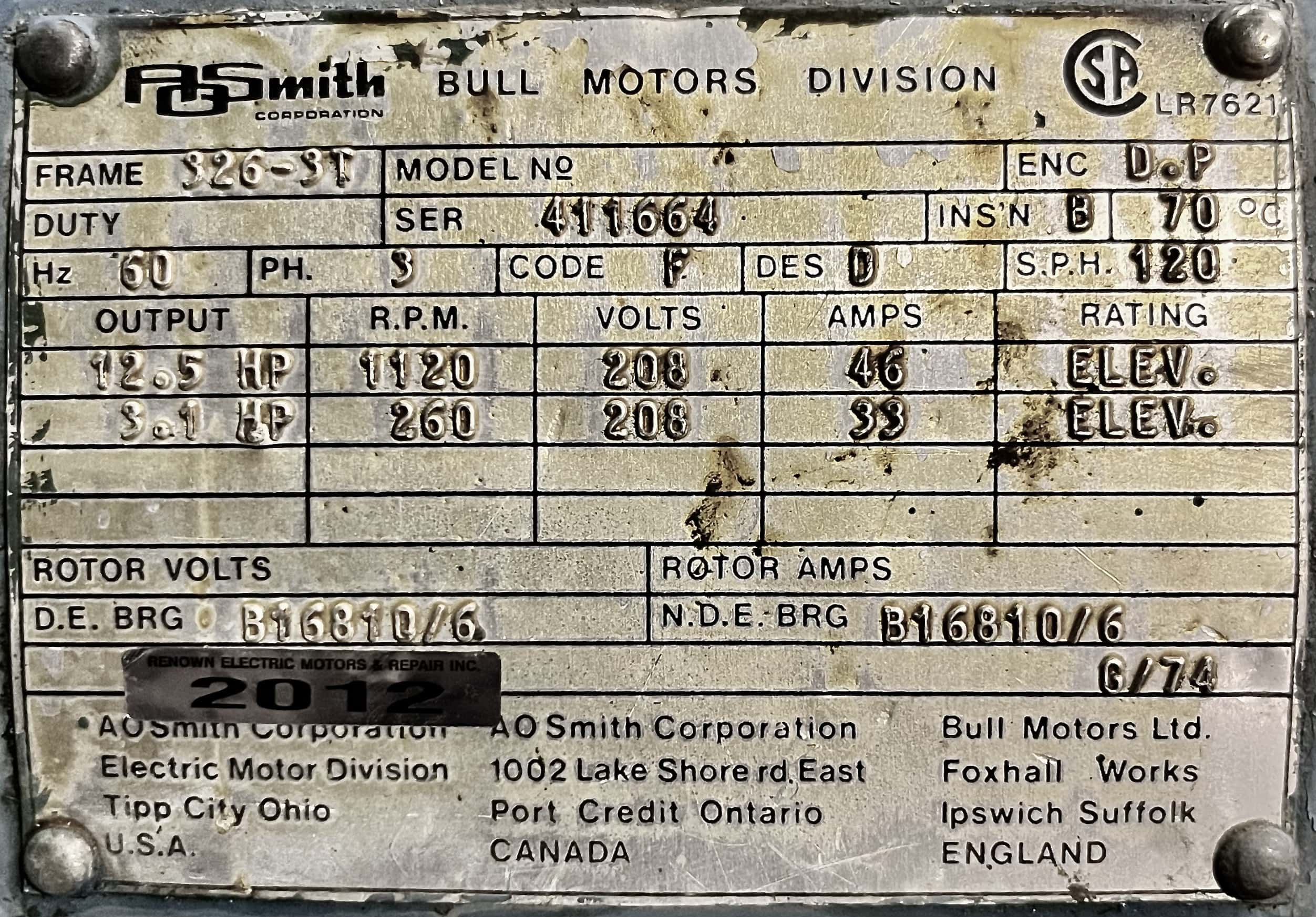 Westinghouse 20HP 1760RPM 286U AC Motor #0078 - Image 2