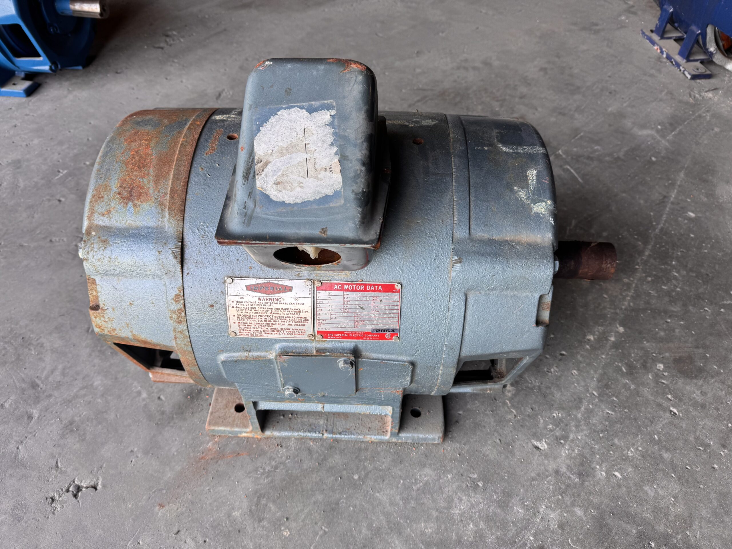 Imperial Electric AC Motor 25HP 460V 28.5A 324T #2054 - Image 5