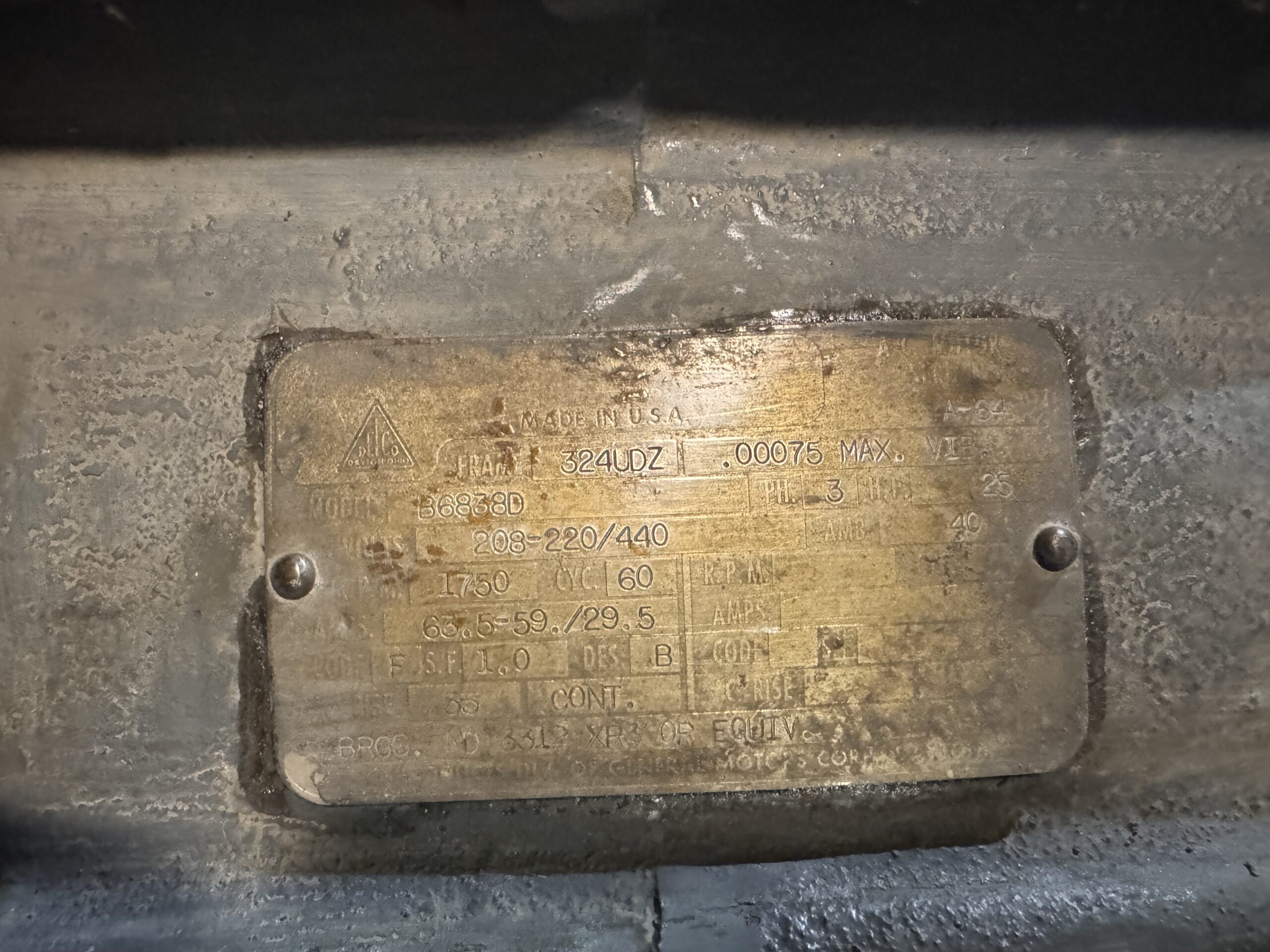 Dynamic Motor 25HP 1765RPM 110V 324UDZ #2095 - Image 5