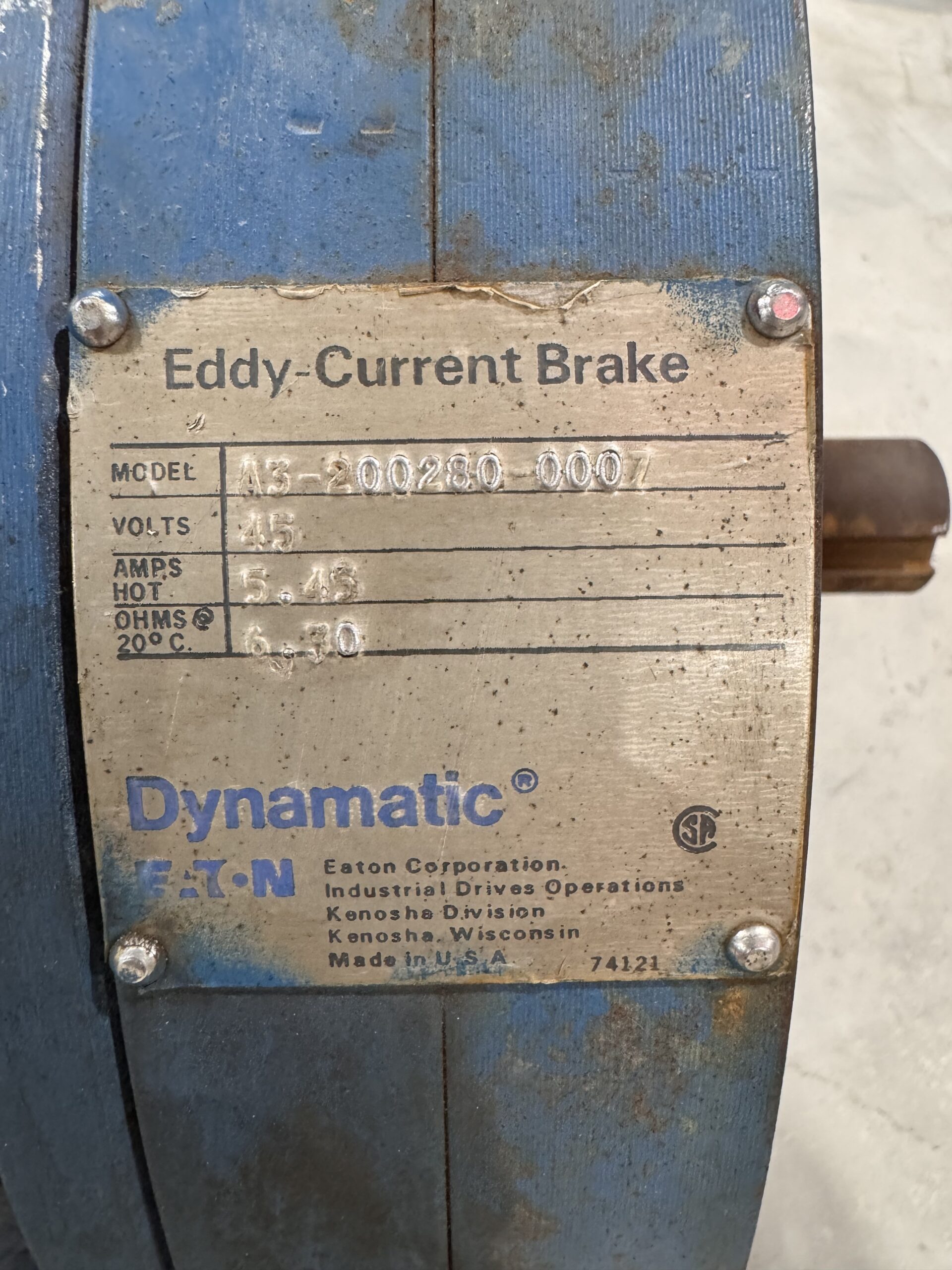 Dynamatic Induction Motor 30HP 1755RPM 575V 31.2A 286TDZ #4025 - Image 4