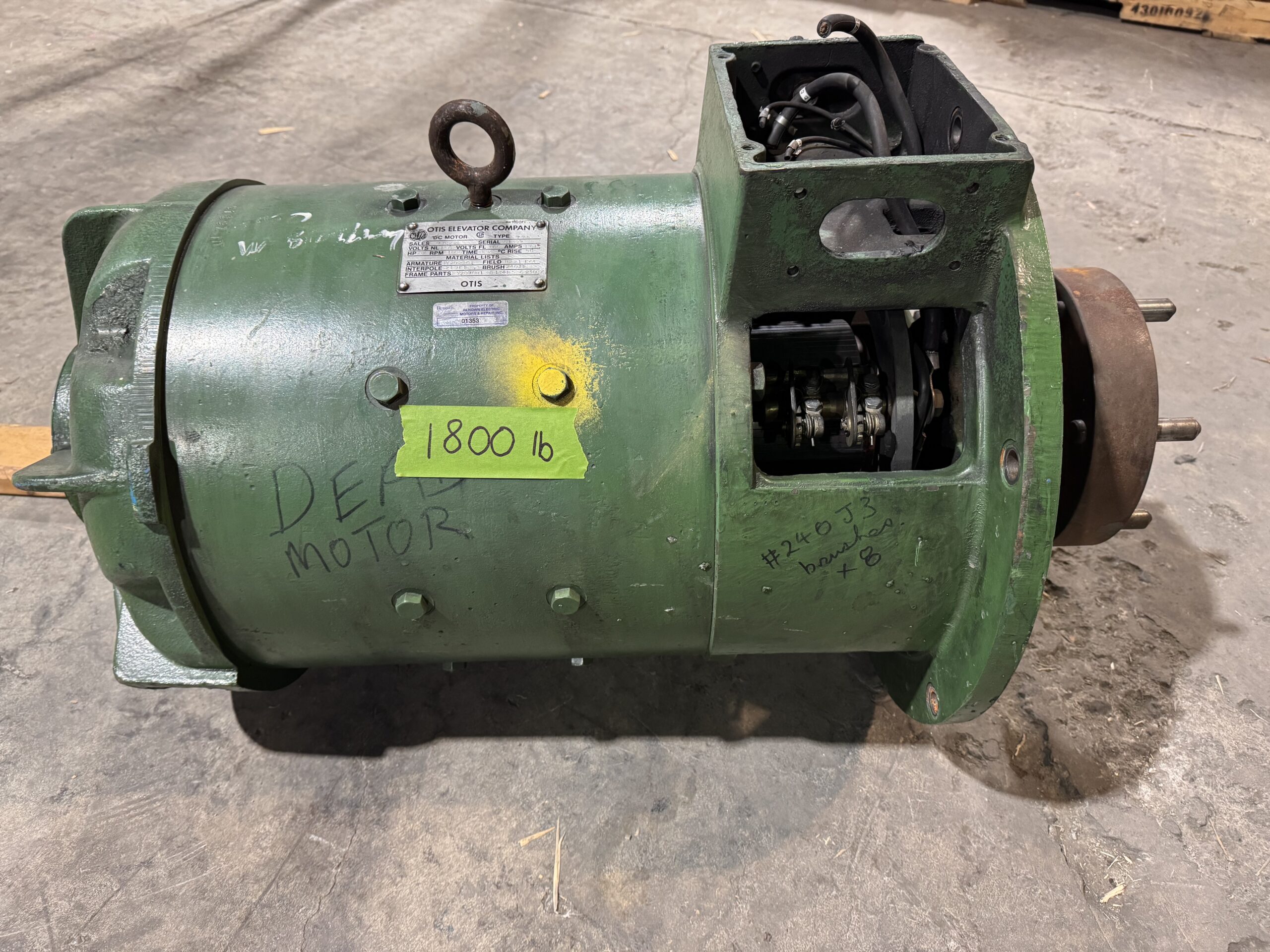 Otis DC Hoist 20HP 1000RPM 165V 101A 77L #01353 - Image 4