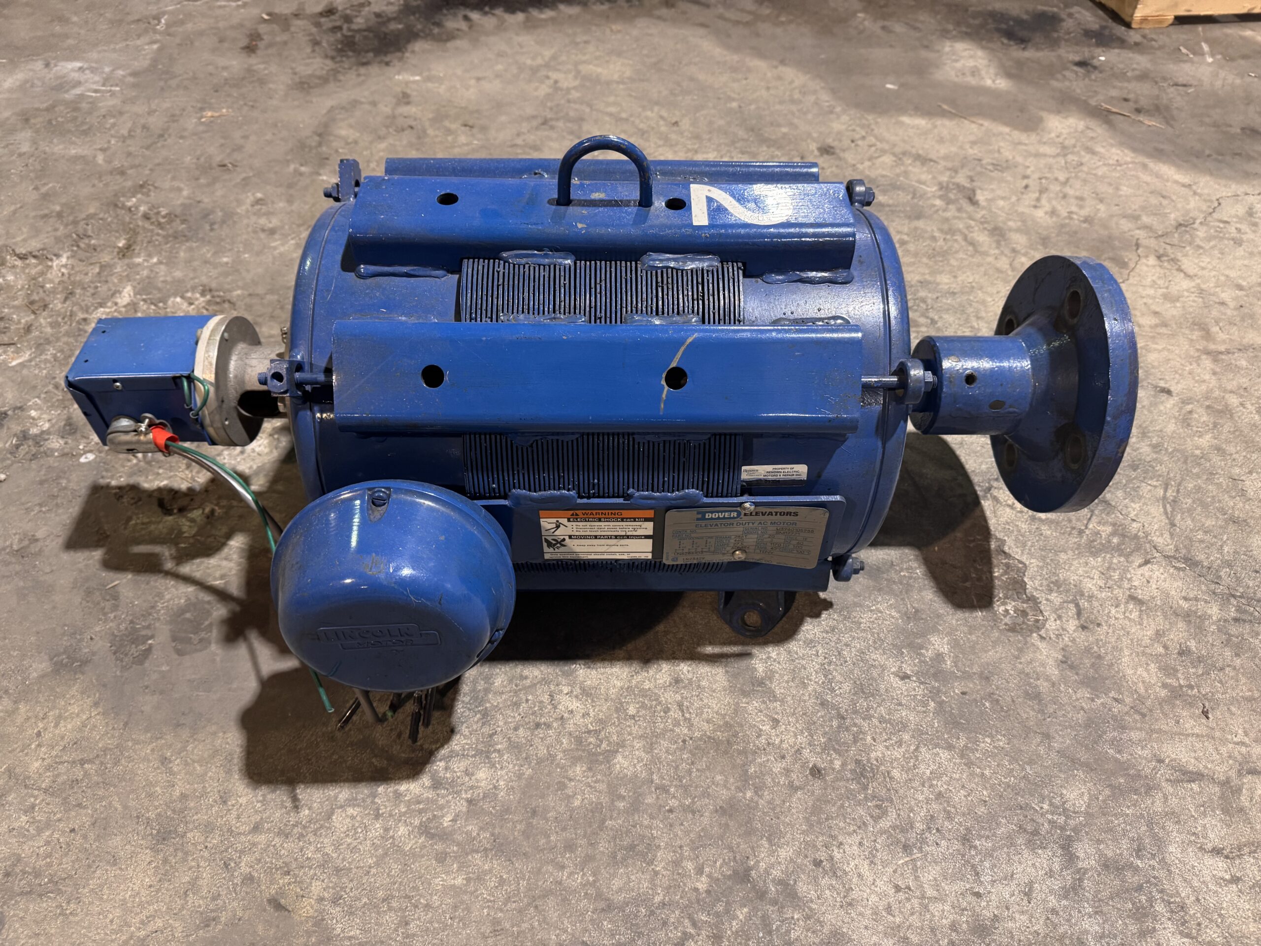 Dover AC Hoist 20HP 1170RPM 460V 27.5A 286T #01354 - Image 4