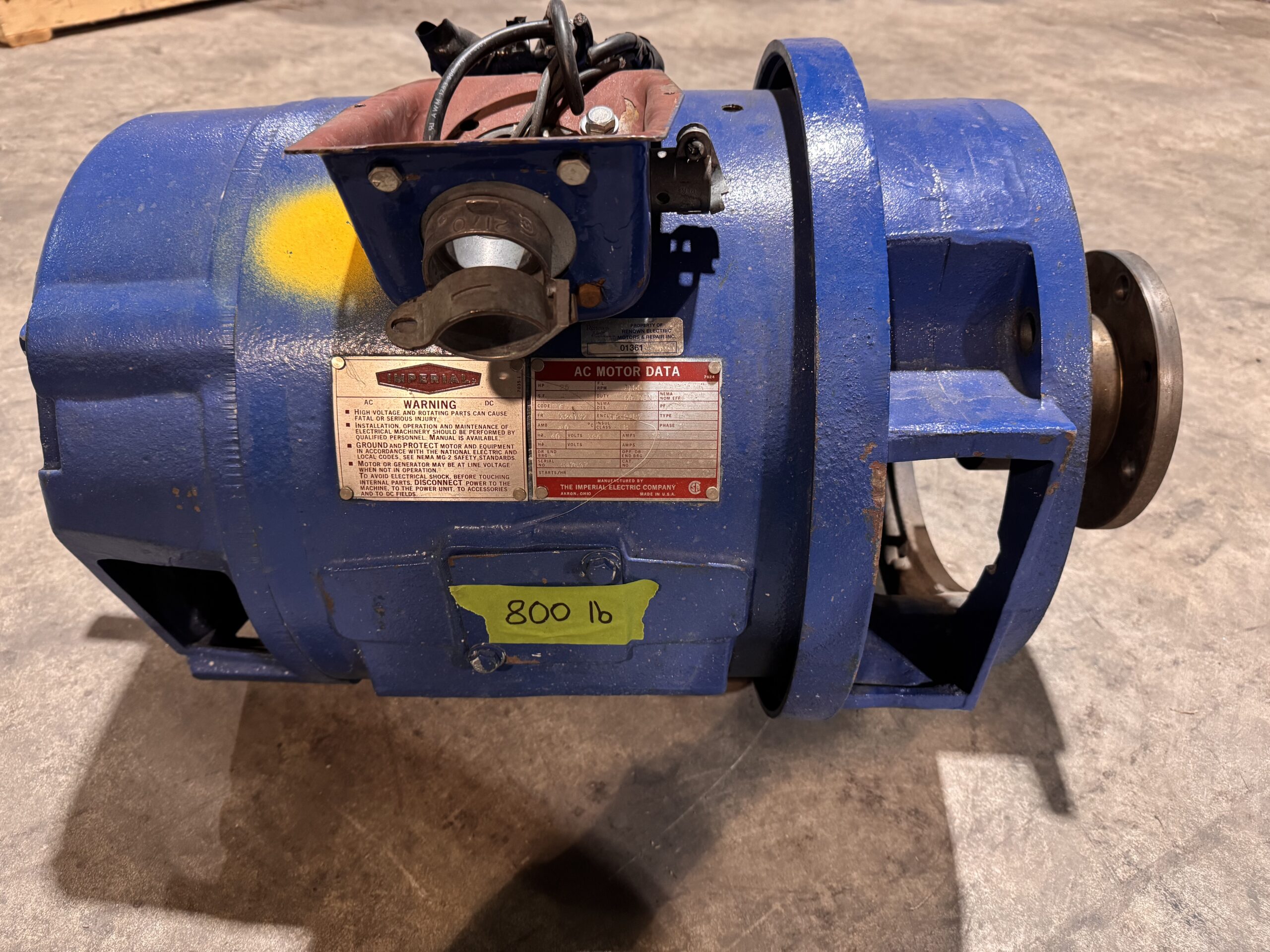 Imperial AC Hoist 25HP 1155RPM 380V 324TYZ #01361 - Image 3