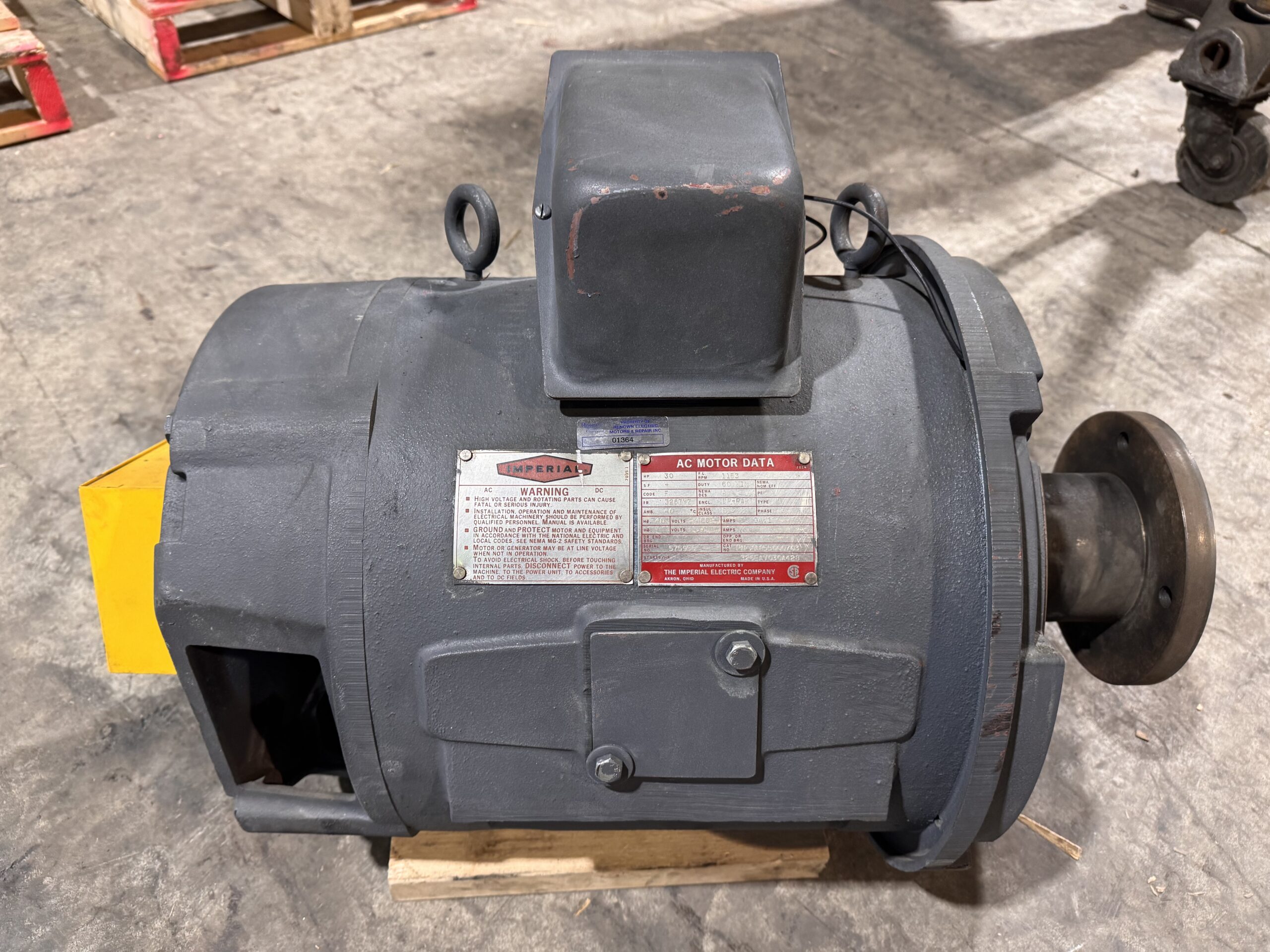 Imperial AC Hoist 30HP 1153RPM 460V 34.1A 326TYZ #01364 - Image 5