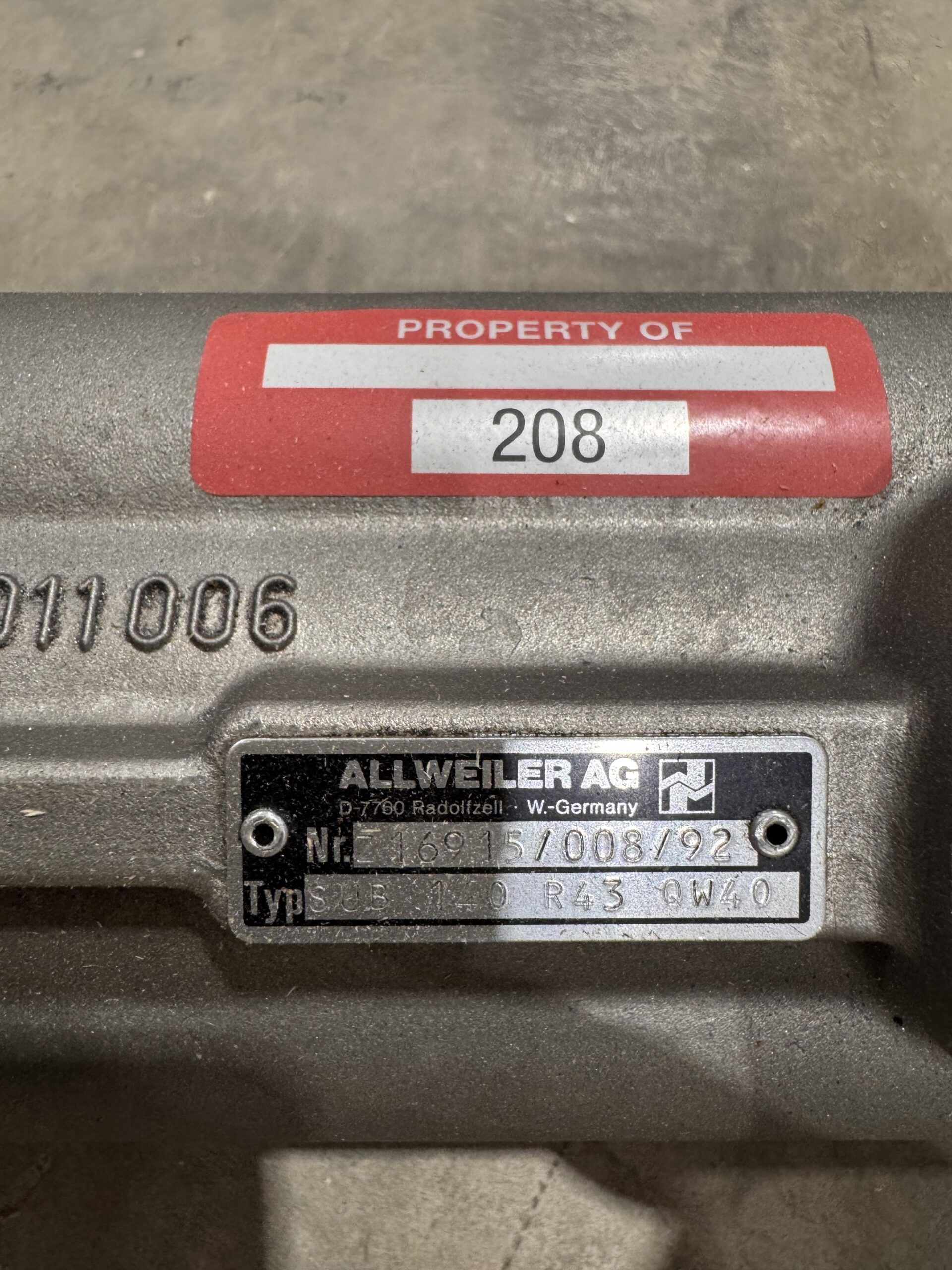 Allweiler AG Hydraulic Submersible Pump SUB 140 R43 QW40 P.O.208 - Image 2