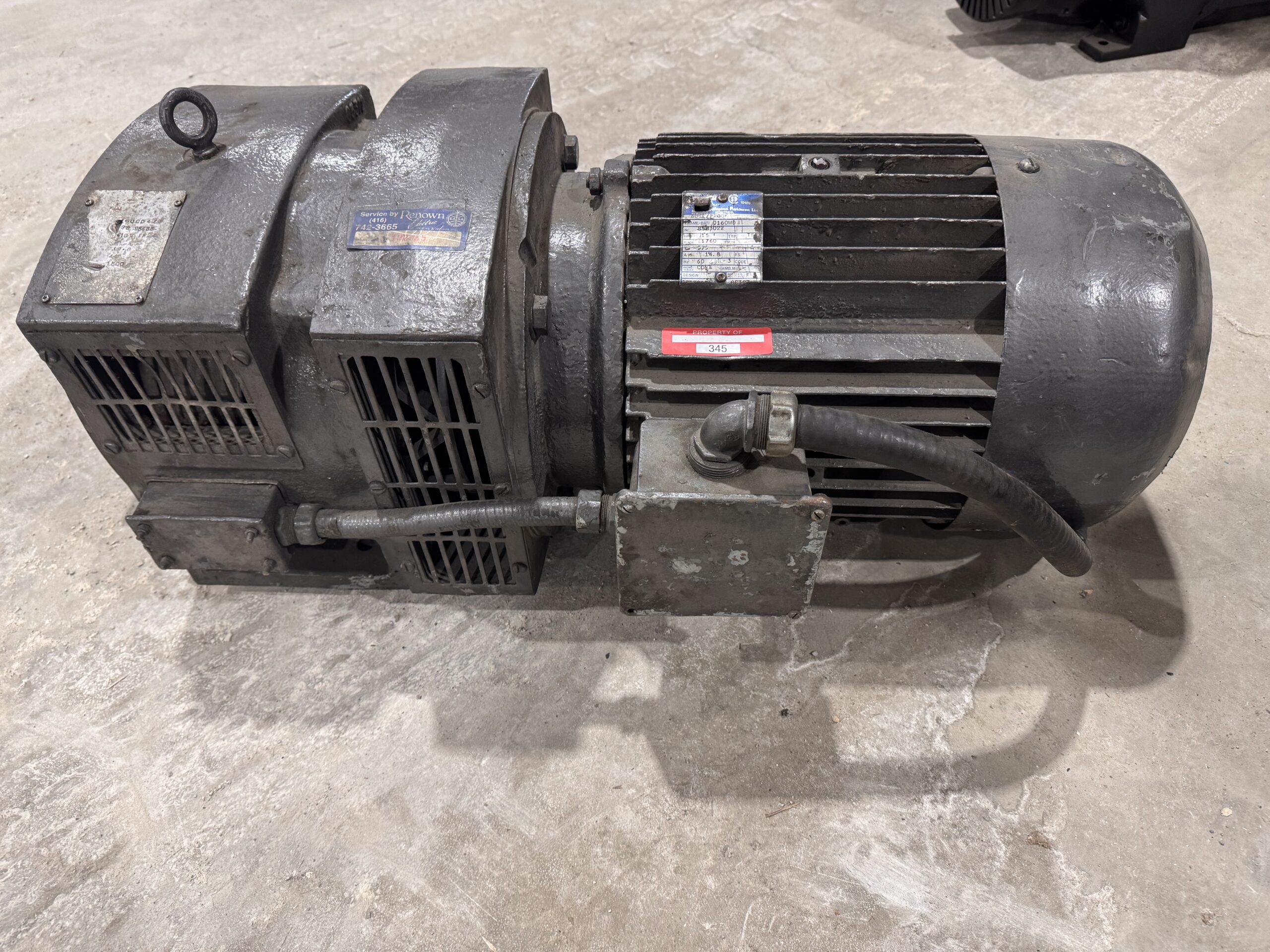 Brook Dynamatic 15HP 1760RPM 575V 14.8A D160MD P.O.345 - Image 4