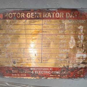Imperial MG Set 75HP 50KW 1750RPM 407A/365T #185387
