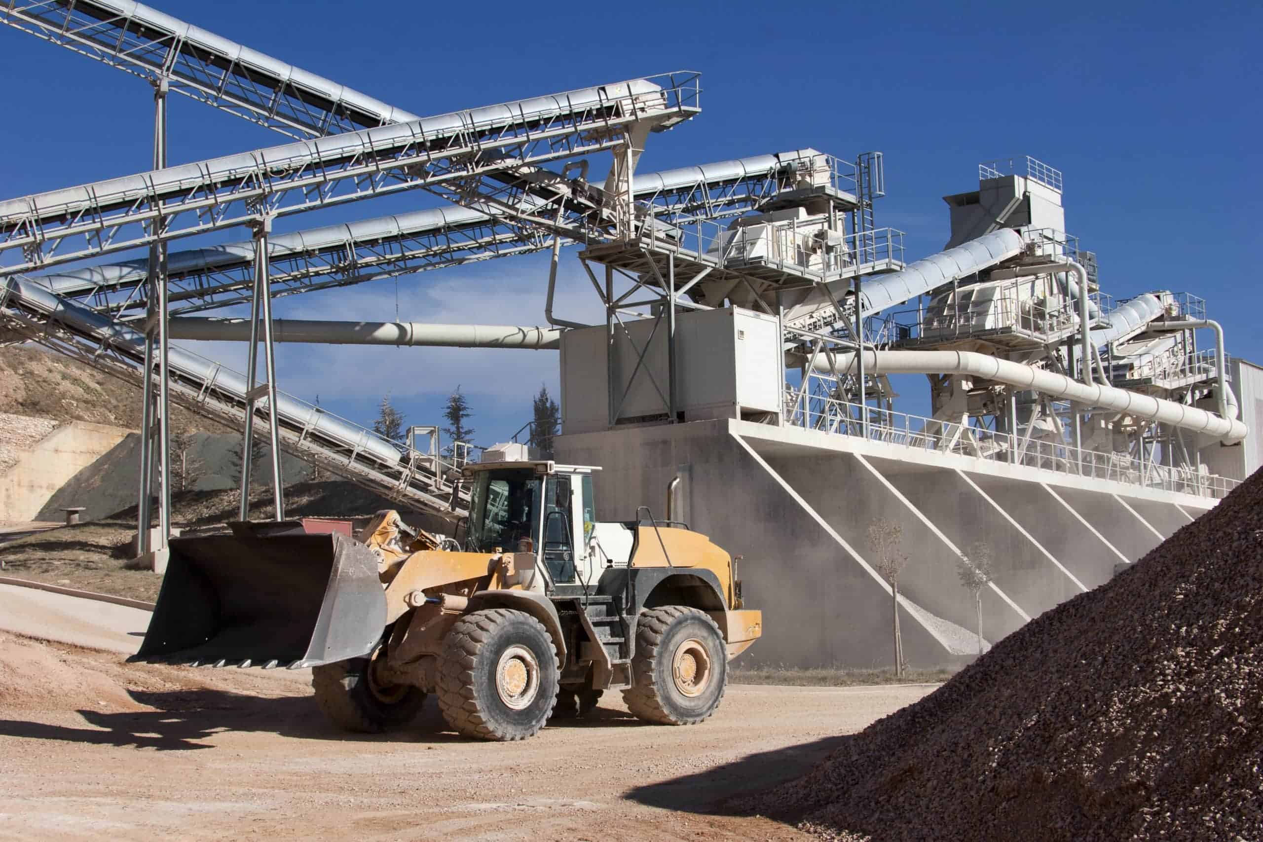 Limestone quarry with modern crushing and screening equipment
