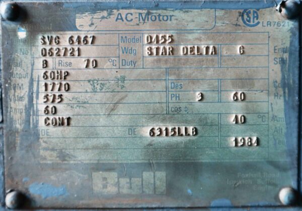 Bull Generator 60HP 40KW 1770RPM SVG6467 #0074 - Image 2