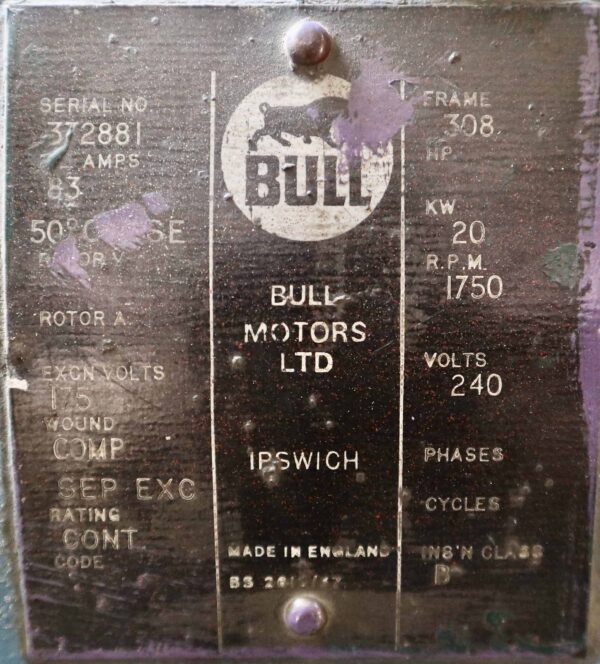 Bull Generator 30HP 20KW 1750RPM 308 #330 - Image 6