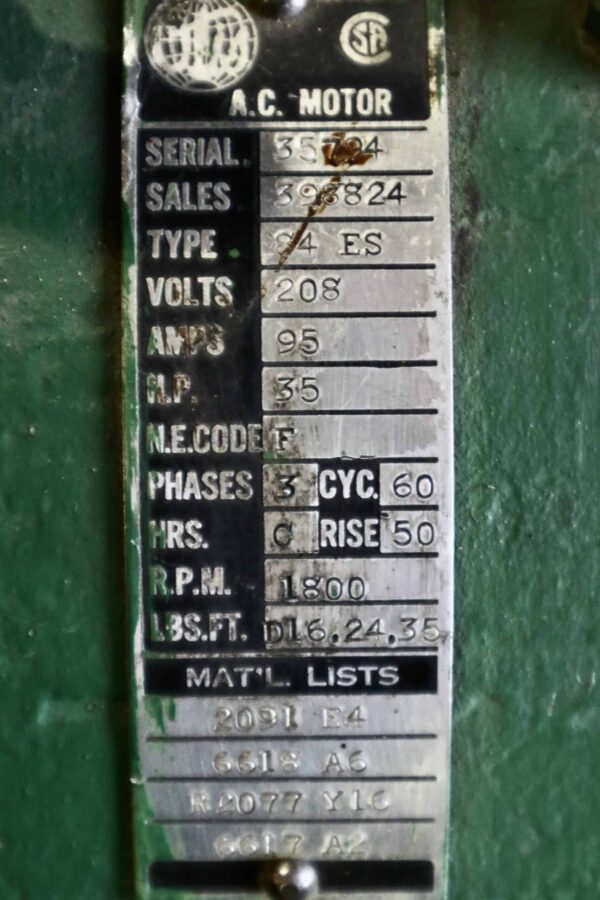 Otis Generator 35HP 22KW 1800RPM 84ES/82GA #0408 - Image 2