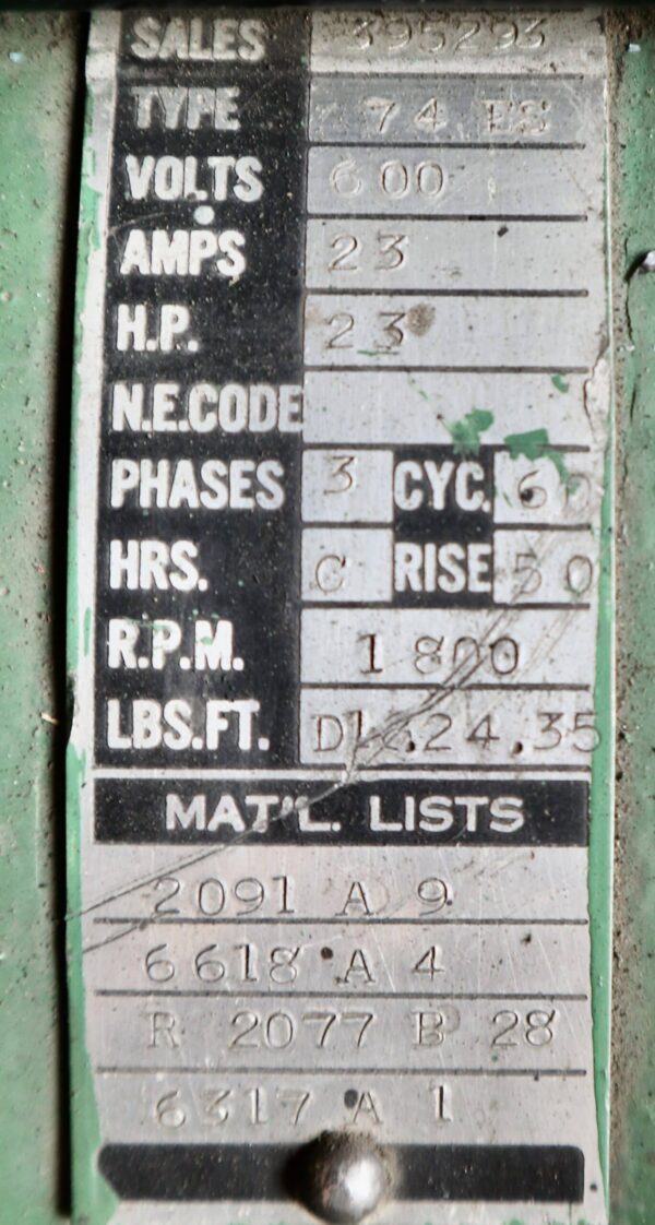 Otis Generator 23HP 15KW 1800RPM 74ES/71GA #0400 - Image 7