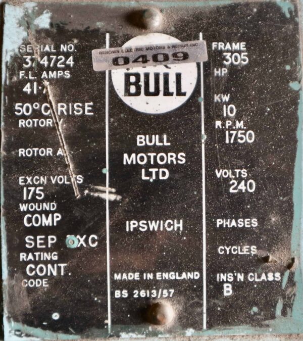 Bull Generator 15HP 10KW 1750RPM 305 #0409 - Image 6