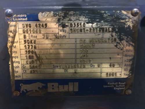 Bull Generator 30Kw 390V 128A 1770Rpm #280
