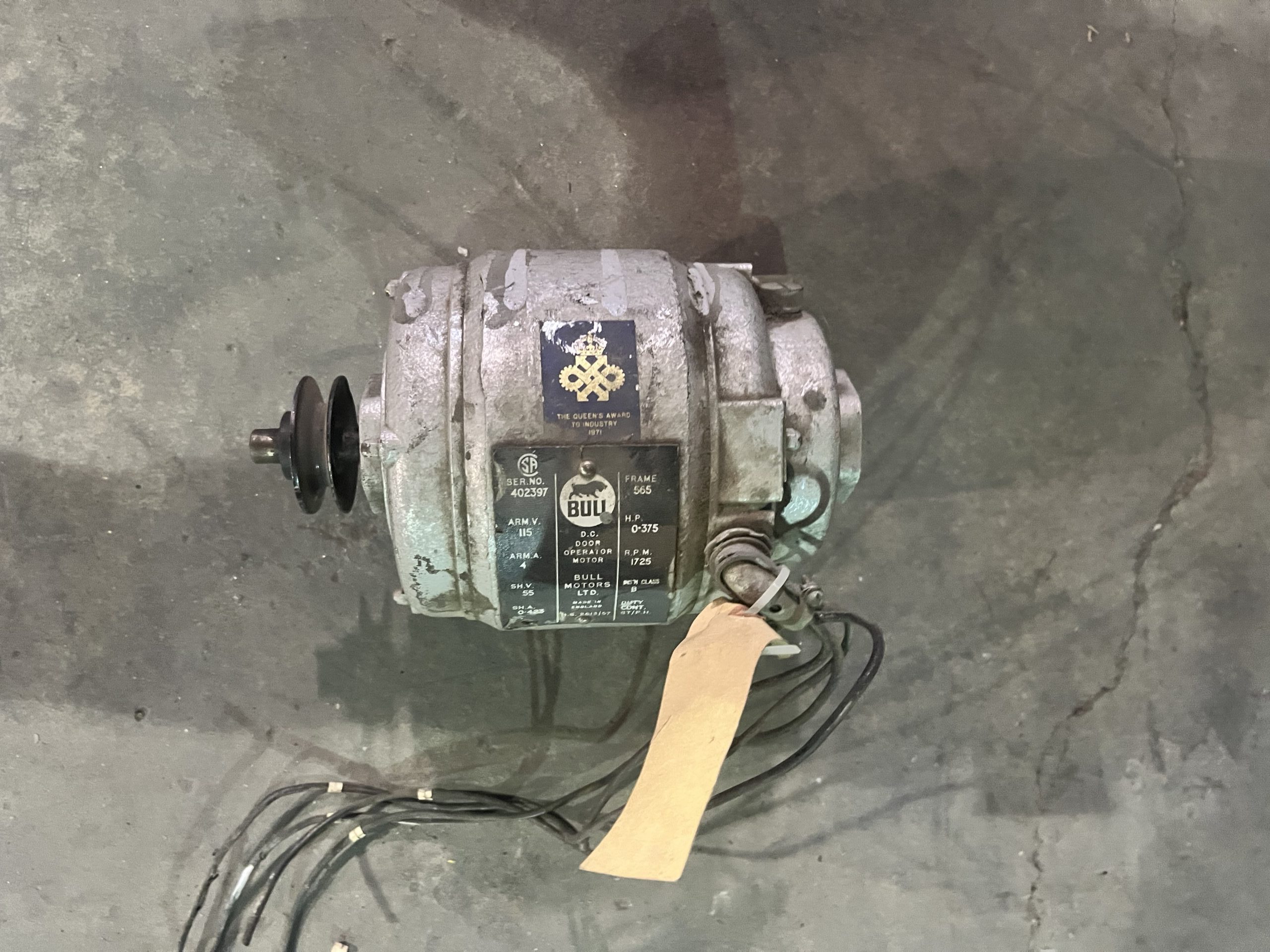 Bull Door Motor 0.375HP 1725RPM 565 1073