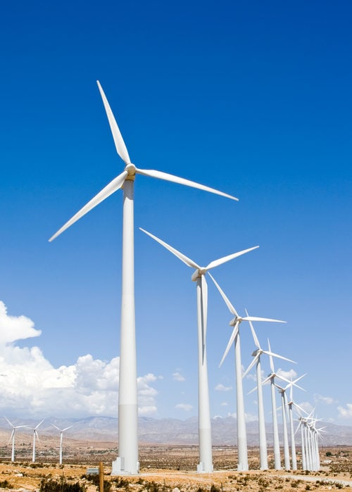 Turbines In a Windfarm Generating Alternative Energy.